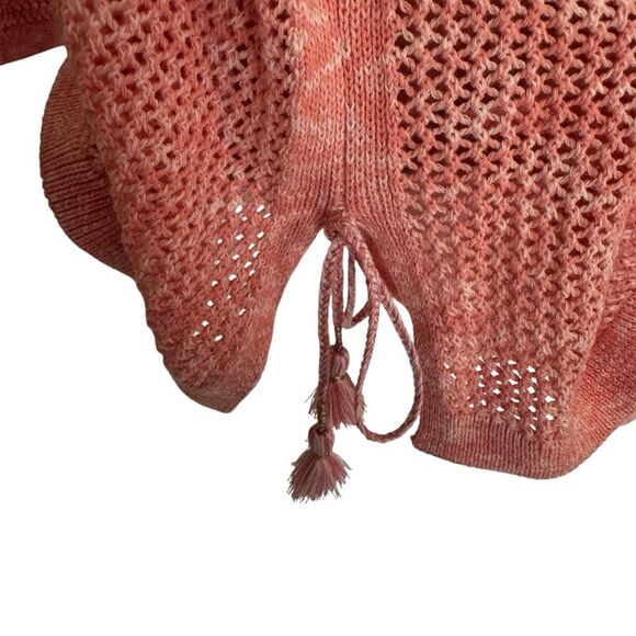NWT Talbot's Womens 3X Mesh Sweater Space-Dye Side-Tie Pink Coral - Picture 5 of 9